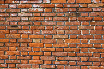 Old grunge brick wall background in orange
