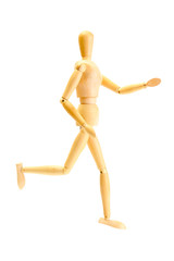 wooden mannequin isolated on white