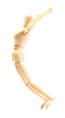 wooden mannequin isolated on white