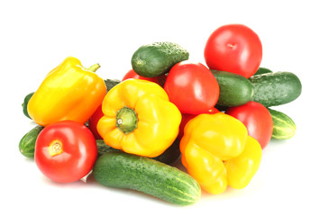 fresh vegetables isolated on white