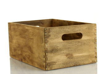 empty wooden crate isolated on white