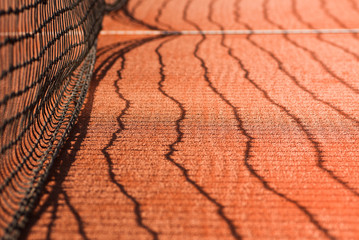 tennis net and shadows