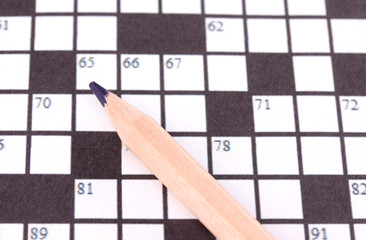 Crossword puzzle close-up