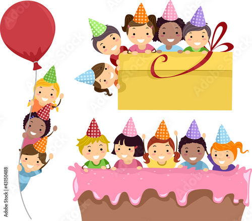 "Birthday Party Border" Stock image and royalty-free vector files on