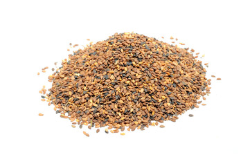 Tan Sesame Seeds Isolated on White Background