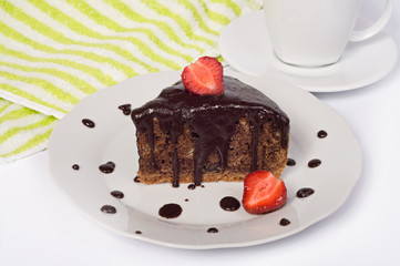 chocolate cake with strawberry