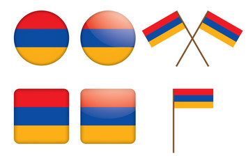 set of badges with flag of Armenia vector illustration