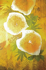 Orange batik pattern with leaves