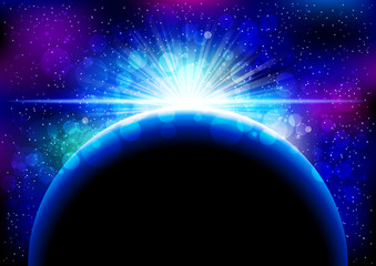 Cosmic background with planet