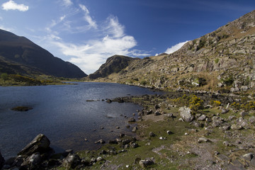 Beautiful mountain lake inside Gap of dunloe Killarney Ireland
