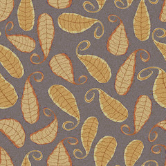 Seamless Pattern with Yellow Leaves