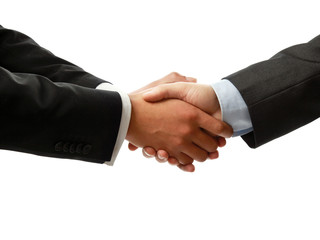 handshake isolated on white background