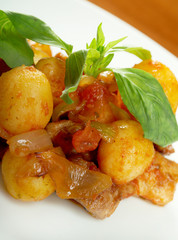 roast of veal with potatoes
