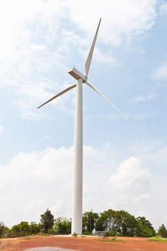Rear side of wind turbine