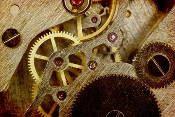 Vintage old clock  mechanism