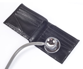 stethoscope and cash wallet.