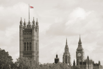 Horizon de Londres, Palais de Westminster, Big Ben et Victoria Tower