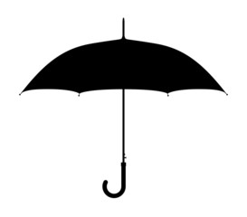Umbrella. Silhouette on a white background.