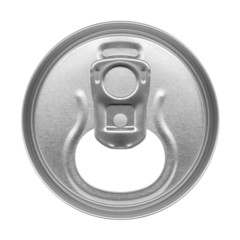 beer can on white background, view from the top