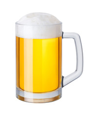 mug of beer on white background