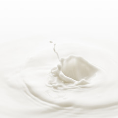 Melk. Sjabloon voor het vallen in de melk van bessen