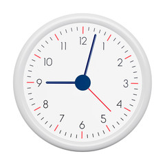 clock on a white background