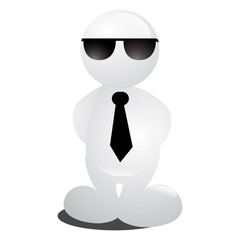 personnage lunettes noires