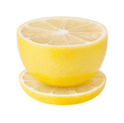 Lemon in the form of a tea cup