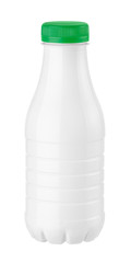 bottle of kefir or milk on a white background
