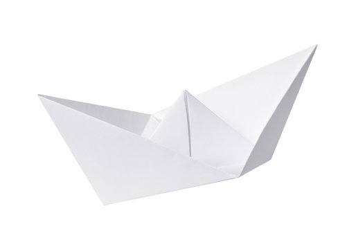 Paper boat on a white background
