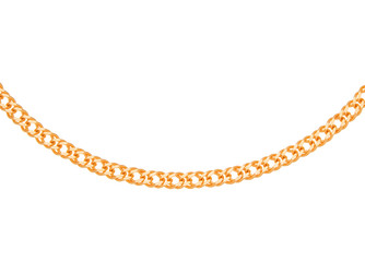 Gold chain on white background
