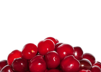Berries to cherries on white background
