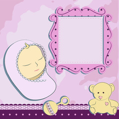 Cute baby boy arrival card