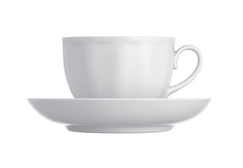 Cup and saucer on a white background