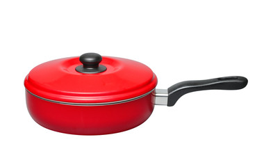 pan with lid on white background
