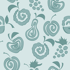 Seamless pattern with delicious fruits