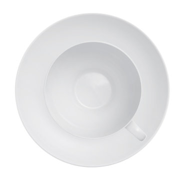 Cup and saucer on a white background