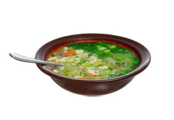 Fresh soup in a dish