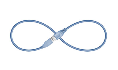 usb cable in the form of an infinity sign