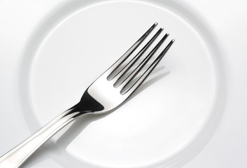 Fork is on the plate