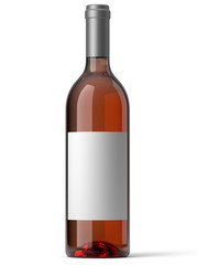 Bouteille de vin rosé sur fond blanc 1