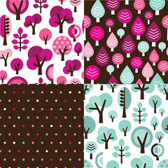 Seamless retro kids pattern background in vector