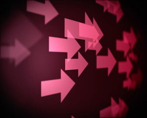 Background of multiple pink arrows
