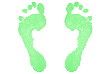 Two green footprints