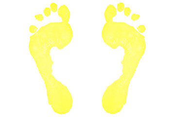 Two yellow footprints