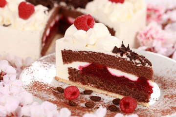 Torte mit Himbeeren
