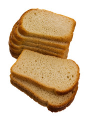 Pieces of white bread for toasting