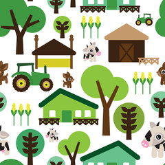 Seamless kids farm background pattern