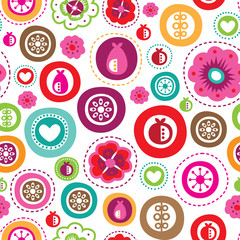 Seamless kids retro background pattern in vector - 43162818