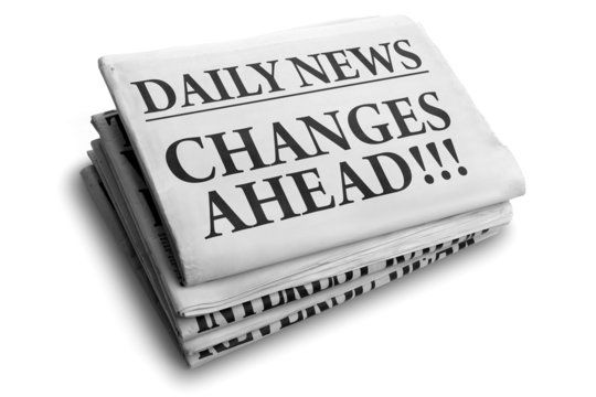 Changes ahead daily newspaper headline